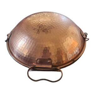 LG 10 Inch VTG METALUTI Hand-Hammered Copper Cataplana Portuguese Cooking Vessel